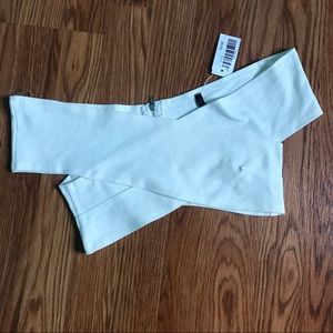 Ivory Off Shoulder Crop Top